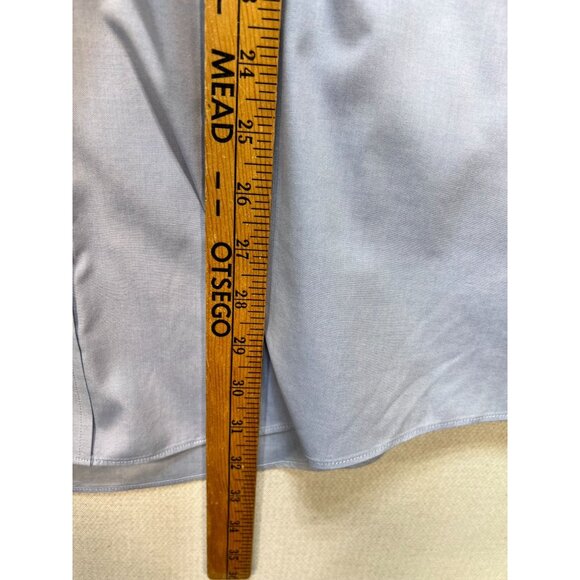 Jos. A Bank Mens Travelers Button Up Cotton Shirt Size 171/2-34 Blue Long Sleeve - Picture 9 of 13